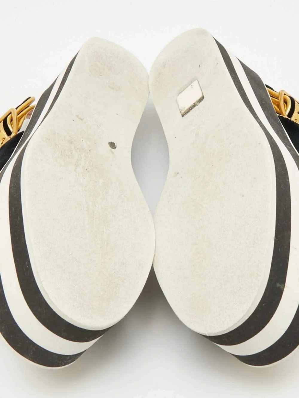 Gucci Black Velvet Star & Bee Embroidered Platform Sandals